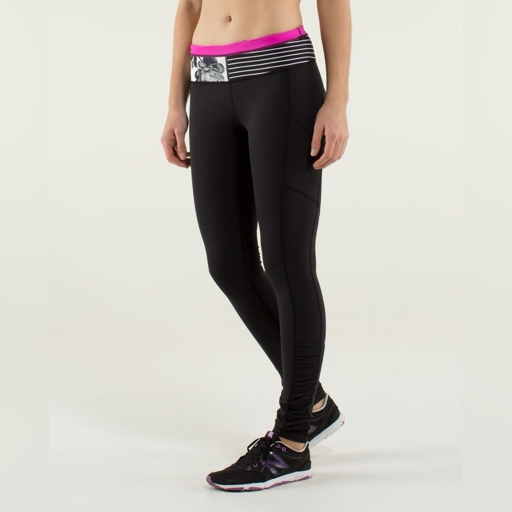Lululemon Speed Tight *Brushed Interlock Black / Quilt Winter 13-28 Size 6